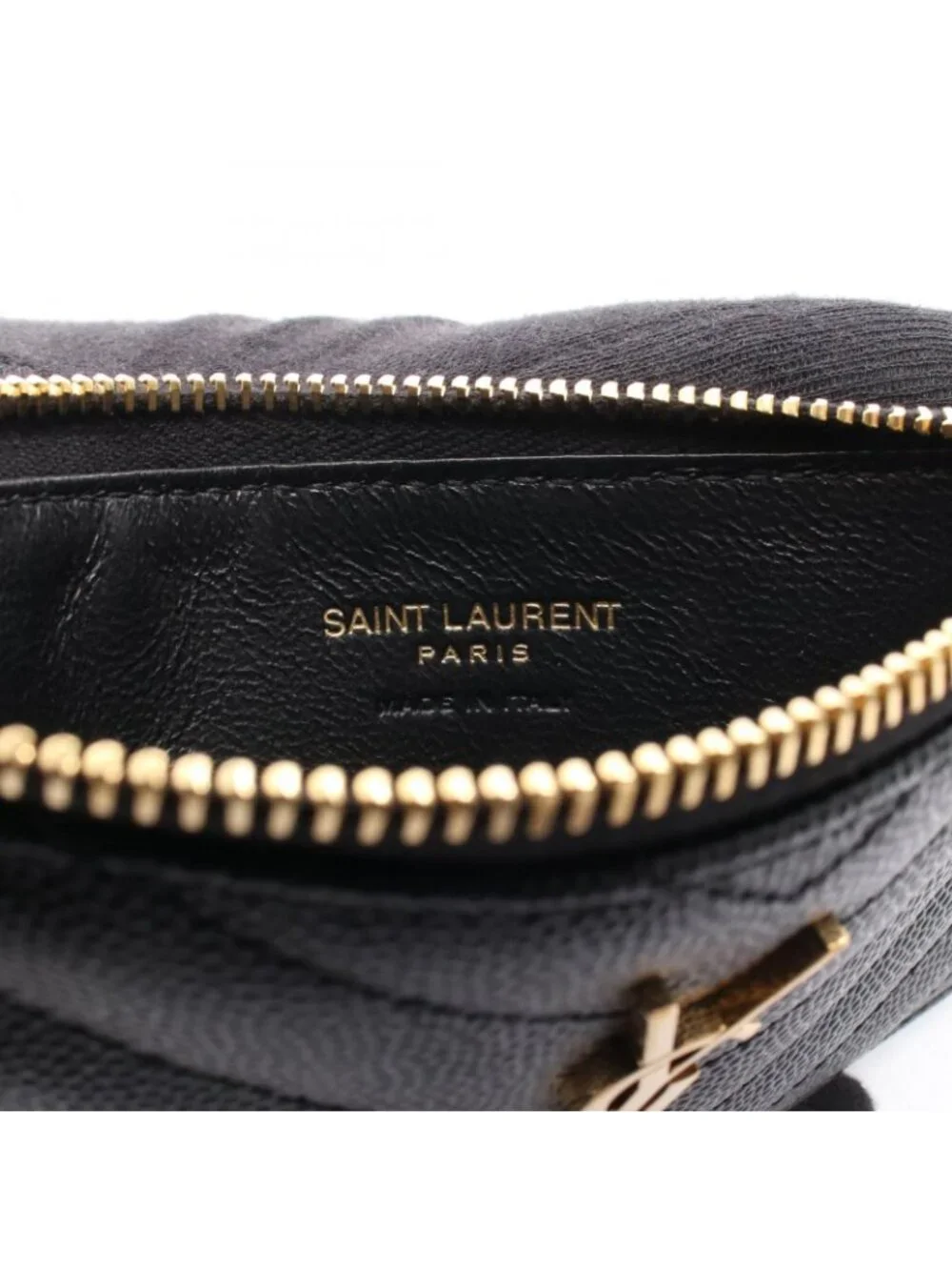 Saint Laurent Paris Coin Case Monogram Fragment Zip Card Leather